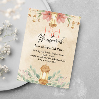 Aquarelle Floral Eid Party Invitation