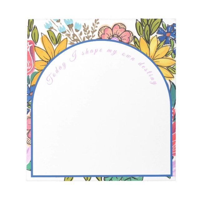 Aquarelle Floral été Bloc-notes personnalisé (Devant)