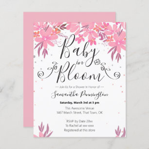 Aquarelle Floral Fancy Script bébé en Fleur