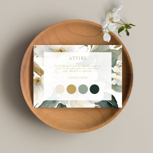 Aquarelle Floral Gold Folid Mariage Carte d'ensemb