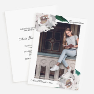 Aquarelle Floral Graduation Party Invitation