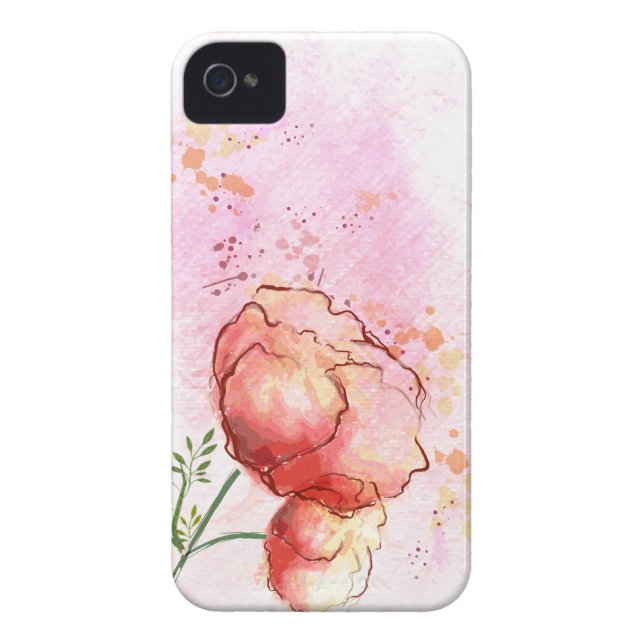 Aquarelle Floral iPhone 4s Coque (Dos)