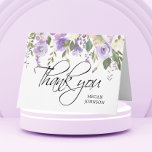 Aquarelle Floral Lilac MARIAGE Merci<br><div class="desc">Jolie douche nuptiale moderne ou carte de remerciement mariage. Aquarelle lavande florale,  lilas,  violet,  bouquet violet. Lettres de topographie de script. Personnalisez-les en ajoutant votre texte à l'intérieur de la carte ou SUPPRIMEZ tout le texte pour un message personnel écrit à la main.</div>