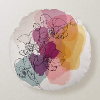 Aquarelle Floral Line Coussin