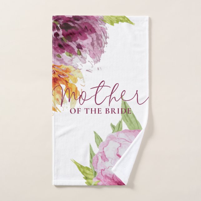 Aquarelle Floral Mariage mère de la mariée (Serviette à main)