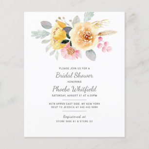 Aquarelle Floral Nuptiale Invitation