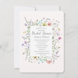 Aquarelle Floral Nuptiale Invitation
