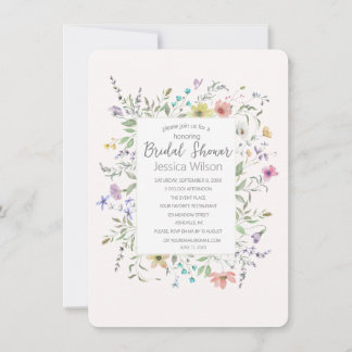 Aquarelle Floral Nuptiale Invitation