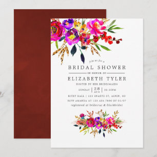 Aquarelle Floral Nuptiale Invitation
