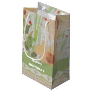Aquarelle Floral Petit Papier sac cadeau