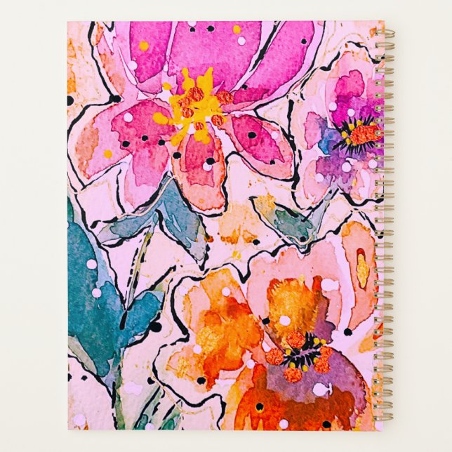 Aquarelle Floral Planner (Dos)