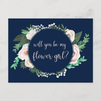 Aquarelle Floral Serez-Vous Ma Carte Fille Fleur