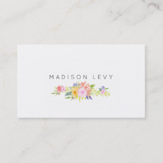 Aquarelle Floral Simple Chic Cartes de visite