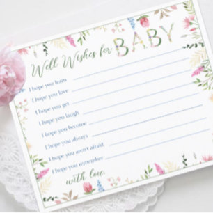 Aquarelle florale Alphabet bien souhaits pour bébé