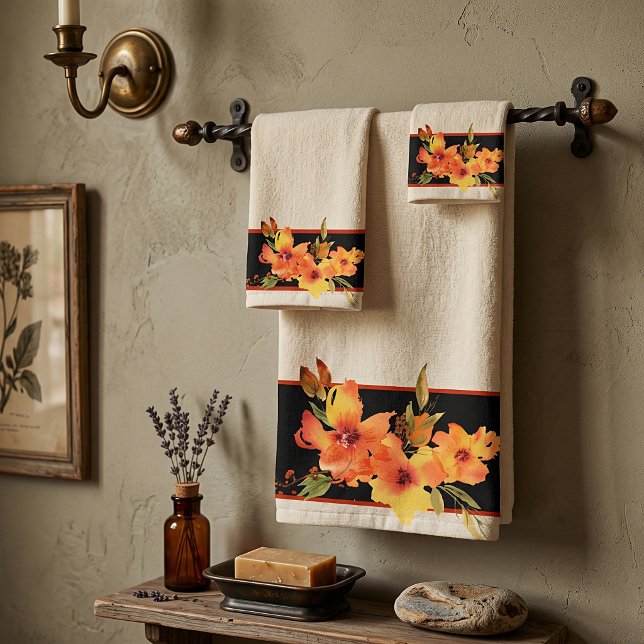 Aquarelle florale automnale orange   (Créateur téléchargé)