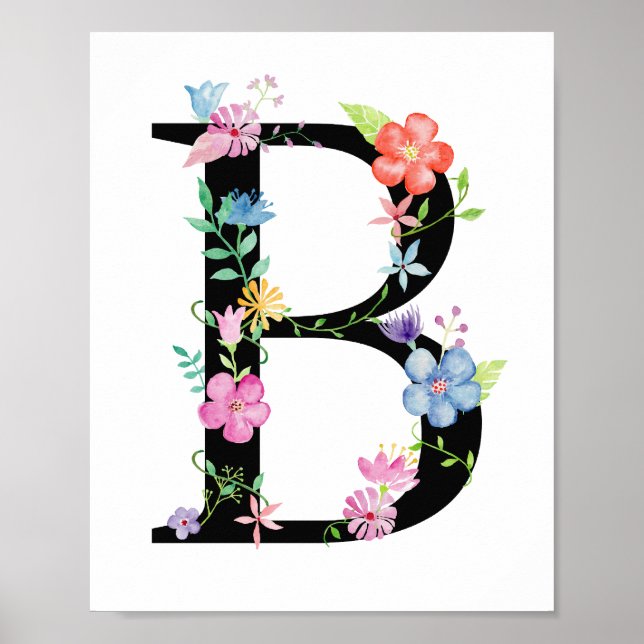 Aquarelle Florale B Poster (Devant)