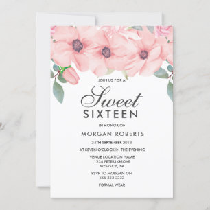 Aquarelle florale brillante douce 16 Invitation