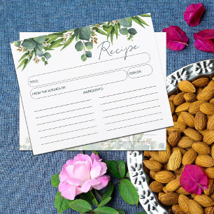 Aquarelle florale, Carte de recette de cuisine