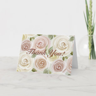 Aquarelle florale Carte de remerciements pliée