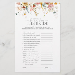 Aquarelle Florale Comment Bien Connaissez-Vous Jeu