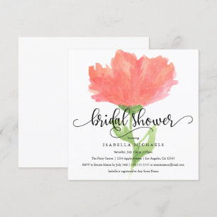 Aquarelle florale de corail Invitation Fête des