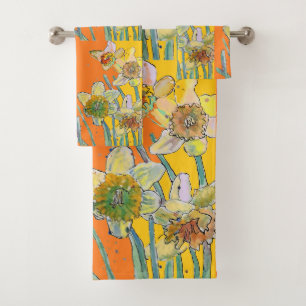 Aquarelle florale de jonquille orange