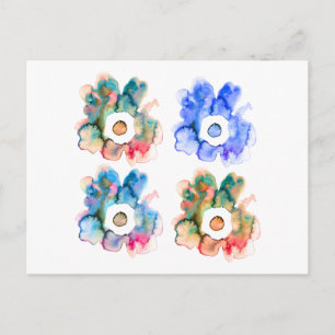 Aquarelle florale dessinée à la main carte postale