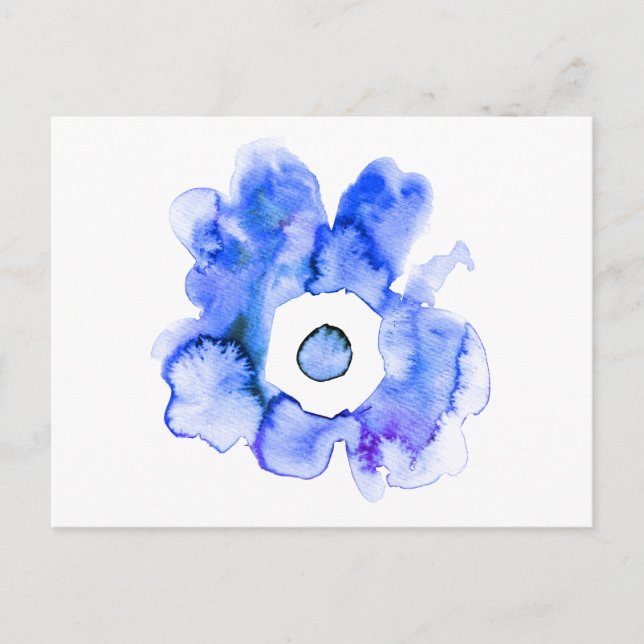 Aquarelle florale dessinée à la main carte postale (Devant)