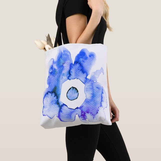 Aquarelle florale dessinée à la main sac fourre-to (De près)