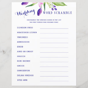 Aquarelle florale élégante douche nuptiale jeu amu