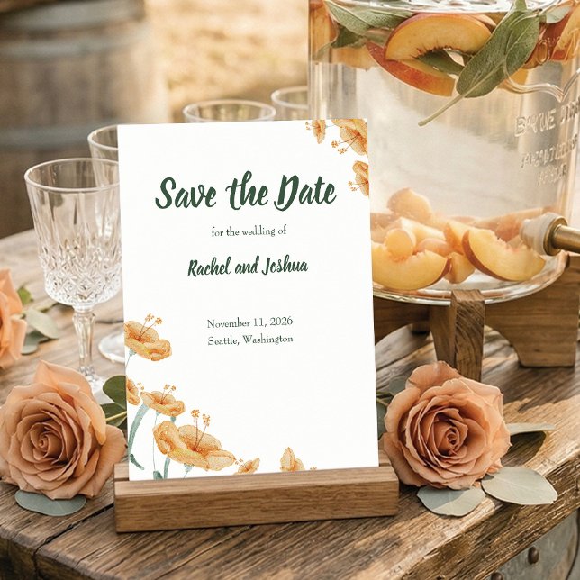 Aquarelle florale en terre cuite | Boho modèle de  (Terracotta & Sage Floral Save the Date Card.)