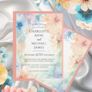 Aquarelle florale Faire-part de mariage Abstrait