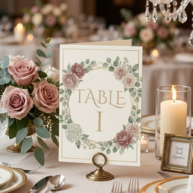 Aquarelle Florale Géométrique Rose Poussiéreuse Él (Créateur téléchargé)