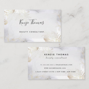 Aquarelle Florale Gold Foil Carte de visite modern