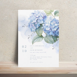 Aquarelle florale Hydrangea Faire-part de mariage