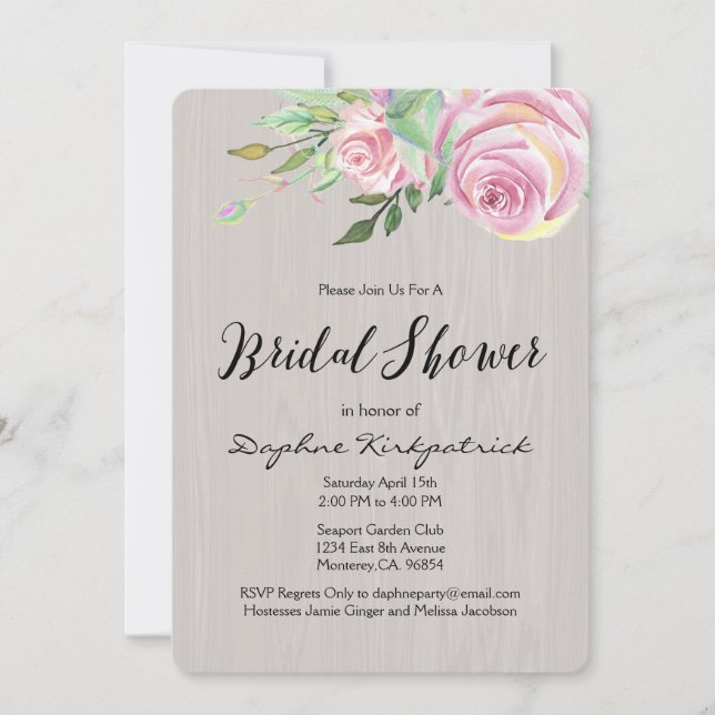Aquarelle Florale Invitations de douche nuptiale (Devant)