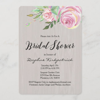 Aquarelle Florale Invitations de douche nuptiale