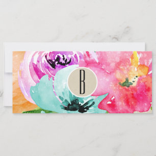 Aquarelle florale moderne Kraft certificat cadeau
