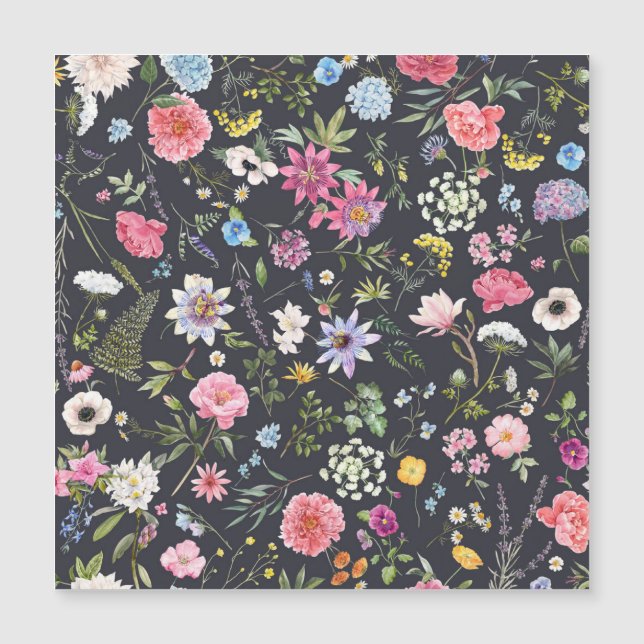 Aquarelle Florale : Motif d'été doux. (Devant)