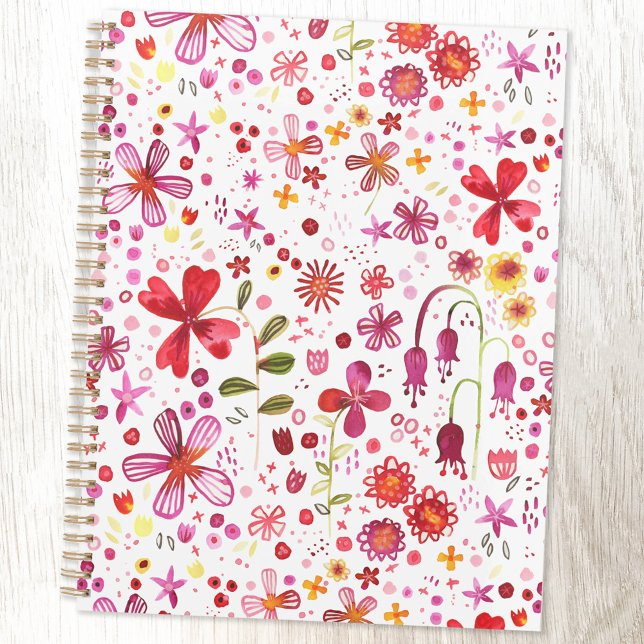 Aquarelle Florale Motif moderne (Floral watercolor art planner)