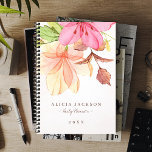 Aquarelle florale pastel féminin élégant affaires<br><div class="desc">Bouquet de fleurs peintes à la main rose, jaune, poussiéreux orange et vert sur un arrière - plan d'aquarelle clair et lavé, faisant un planificateur féminin moderne sophistiqué avec un script de typographie minimaliste. Facile à personnaliser avec vos détails ! Idéal pour les paysagistes, fleuristes, maquilleurs, cosmétiques, stylistes personnels, coiffeurs,...</div>