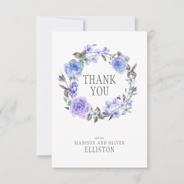 Aquarelle florale pastel Purple| Merci (Devant)