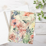 Aquarelle florale personnalisée<br><div class="desc">Aquarelle Floral Carnet de planificateur personnalisé</div>