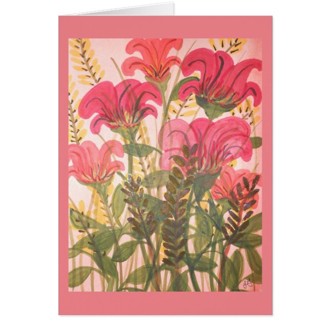 Aquarelle florale rose abstraite (Devant)