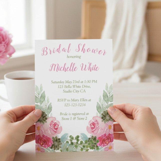 Aquarelle Florale Rose Élégante (Créateur téléchargé)