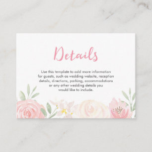 Aquarelle florale rose pâle   Carte Wishing Well