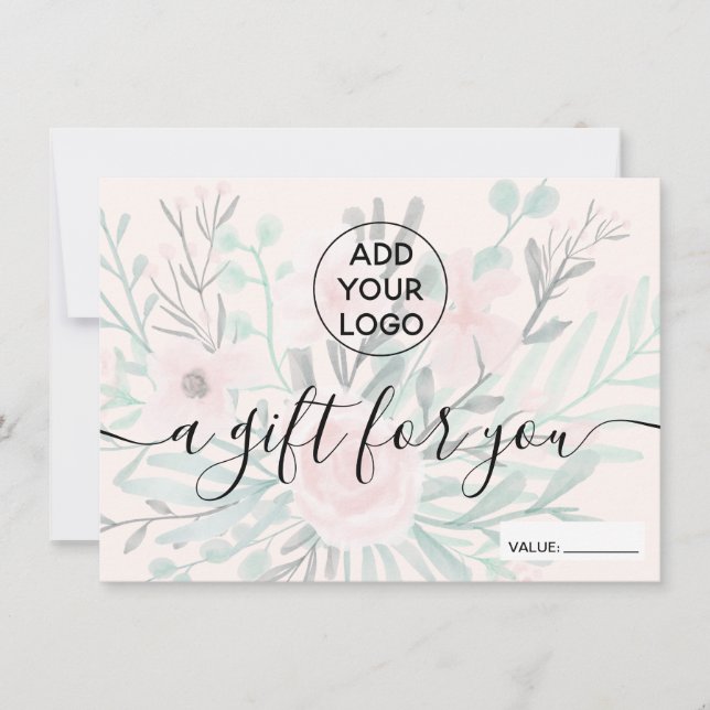 Aquarelle florale rose vif certificat cadeau (Devant)