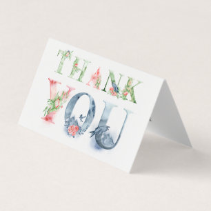 Aquarelle florale script photo plié merci