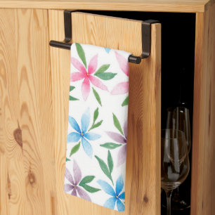Aquarelle Florale Serviette de cuisine