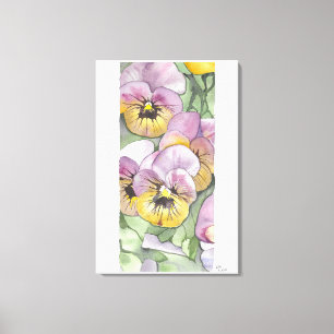 Aquarelle florale sur toile 24"x36"